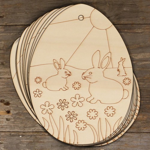 10x uovo pasqua legno - in,