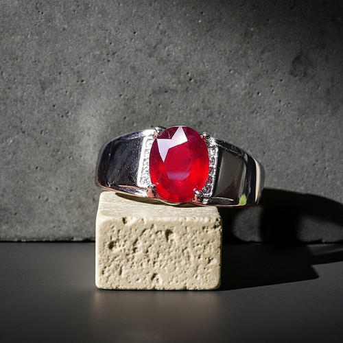 Anello uomo rubino 3ct - rubino, 3ct,