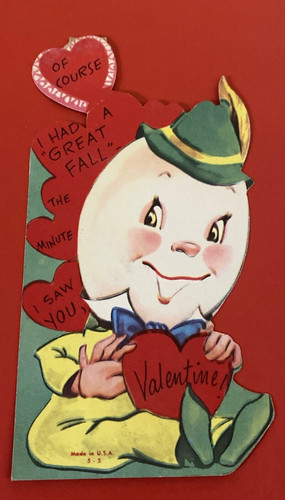 Vtg valentine die - die-cut,, humpty