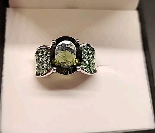 Green moldavite rhodium over - green,