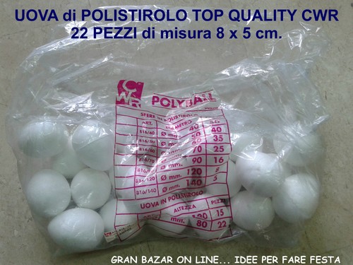 Uova polistirolo ovetto bianco - uova,
