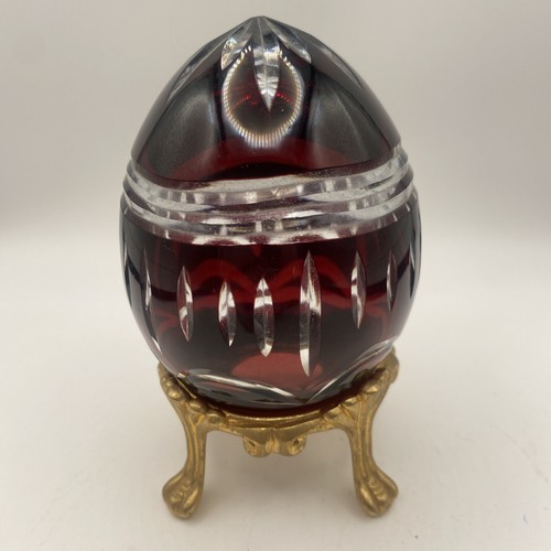Vintage crystal egg metal - crystal,