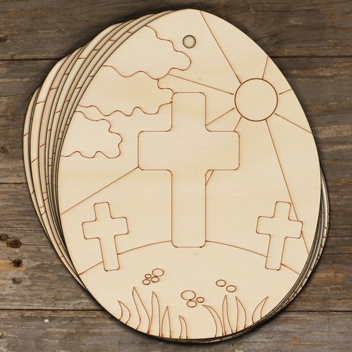 10x wooden easter egg - 10x,